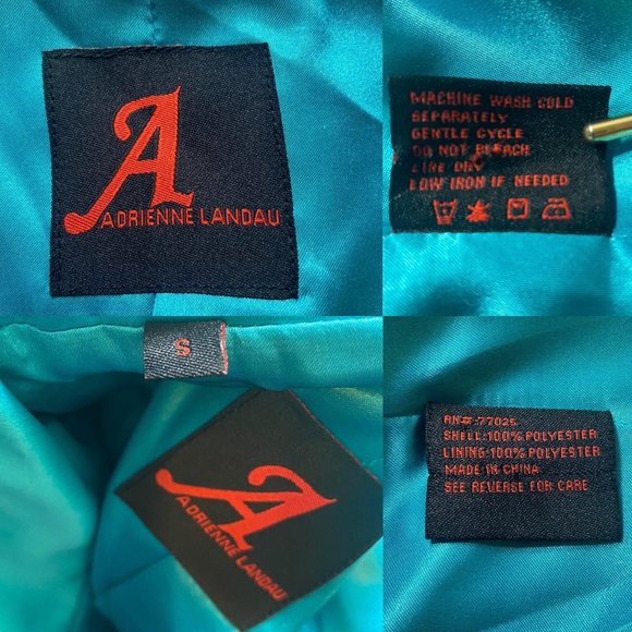 Adrienne Landau Swing Jacket Blazer Shawl Collar Satiny Material Women Vintage S - Picture 10 of 10